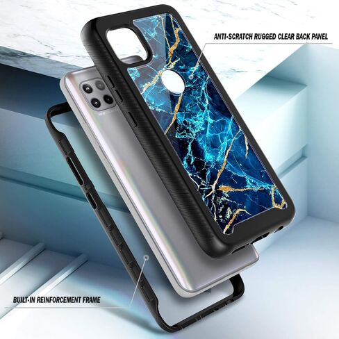 NZND Case for Motorola One 5G Ace (One 5G UW Ace) with [Built-in Screen Protector] [16FT Military Grade Drop Tested] Full-Body Protective Shockproof Rugged Bumper Case (Black) in Kuwait