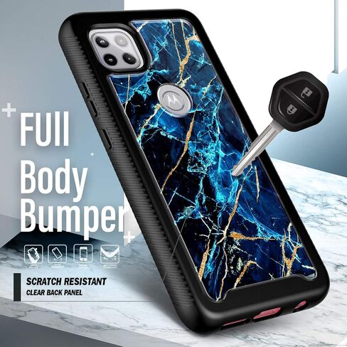 NZND Case for Motorola One 5G Ace (One 5G UW Ace) with [Built-in Screen Protector] [16FT Military Grade Drop Tested] Full-Body Protective Shockproof Rugged Bumper Case (Black) in Kuwait