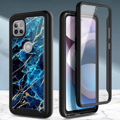 NZND Case for Motorola One 5G Ace (One 5G UW Ace) with [Built-in Screen Protector] [16FT Military Grade Drop Tested] Full-Body Protective Shockproof Rugged Bumper Case (Black) in Kuwait