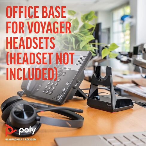 Poly Voyager Office Base, for Focus 2 and 4300 UC Series Headsets, PC/Mac, Deskphone and Phone Connectivity in Saudi Arabia