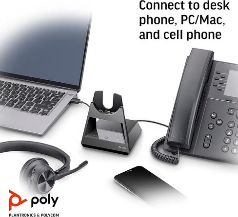 Poly Voyager Office Base, for Focus 2 and 4300 UC Series Headsets, PC/Mac, Deskphone and Phone Connectivity in Saudi Arabia