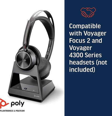 Poly Voyager Office Base, for Focus 2 and 4300 UC Series Headsets, PC/Mac, Deskphone and Phone Connectivity in Saudi Arabia