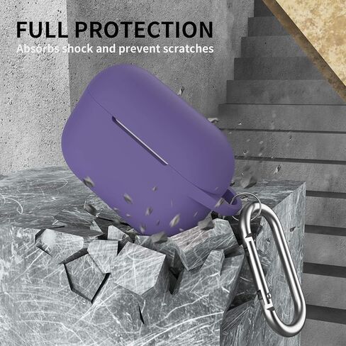 for AirPods Pro(2nd Generation/1st Generation) Case, Protective Silicone Cover with Keychain, Compatible with AirPods Pro 2, Black in Saudi Arabia