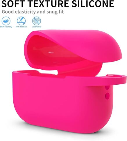 حافظة AirPods Pro (الجيل الثاني/الجيل الأول)، غطاء حماية من السيليكون مع سلسلة مفاتيح، متوافق مع AirPods Pro 2، أسود in Kuwait