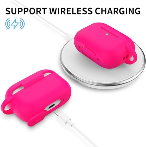 حافظة AirPods Pro (الجيل الثاني/الجيل الأول)، غطاء حماية من السيليكون مع سلسلة مفاتيح، متوافق مع AirPods Pro 2، أسود in Kuwait