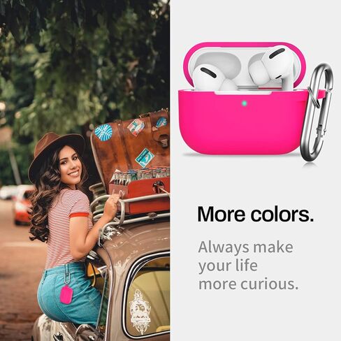 حافظة AirPods Pro (الجيل الثاني/الجيل الأول)، غطاء حماية من السيليكون مع سلسلة مفاتيح، متوافق مع AirPods Pro 2، أسود in Kuwait