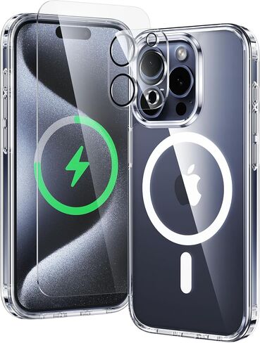 FNTCASE لحافظة هاتف iPhone 15-Pro-Max: حافظة شفافة مضادة للأصفر لهاتف iPhone 15 Pro Max | جراب هاتف شفاف بحماية من الدرجة العسكرية ومقاوم للصدمات والخدش مقاس 6.7 بوصة in Kuwait