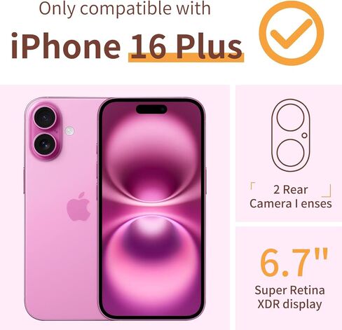 for iPhone 16 Plus Case,[3 in 1] with Screen Protector & Camera Lens Protector, Flower Pattern Design,Clear Soft Shockproof Slim Floral Phone Cover for Women Girls 2024 6.7" in Saudi Arabia
