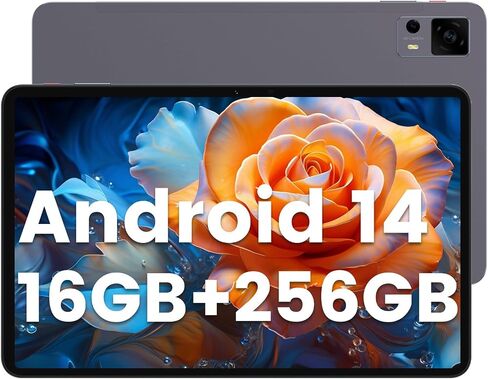 Azeyou 12 Inch Android 14 Tablet, 256GB ROM (Expandable to 1TB), Unisoc T616 CPU, 8000mAh Battery, 18W PD Fast Charging, 4 Speakers, 5G WiFi + 4G LTE, Dual 13MP + 5MP Cameras,GPS in Saudi Arabia