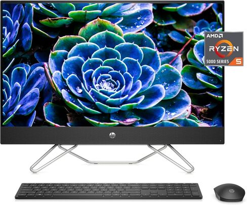 HP 22" FHD All-in-One Desktop Computer | 8GB DDR5 RAM, 128GB UFS Storage | Intel 4-Core CPU | WiFi 6, Bluetooth 5.3, RJ45, USB-C (10Gbps) | UHD Graphics | 720p Cam | AI Noise Removal | KB & Mouse in Saudi Arabia