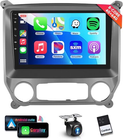 8 CORE 4+64G Car Radio Stereo for Chevrolet Silverado 2014-2018/for GMC Sierra with Large Screen, Wireless CarPlay/Android Auto, 10.1" IPS Touch Screen Android 13 GPS WiFi Bluetooth DSP Camera in Saudi Arabia