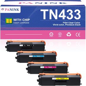 Compatible TN433 TN-433 Toner Cartridge 4 Pack Replacement for Brother TN433 TN 433 TN431 TN-431 TN433BK for MFC-L8900CDW HL-L8360CDW HL-L8360CDWT HL-L8260CDW MFC-L8610CDW Printer(4 Pack)