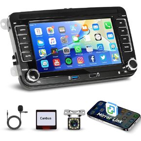 Android Car Radio Car Stereo for VW Golf 5 6 Passat Jetta Caddy EOS T5 Tiguan Touran CC Polo Head Unit with 7'' Touchscreen Mirror Link Bluetooth WiFi GPS Navigation FM RDS USB Rear Camera SWC MIC