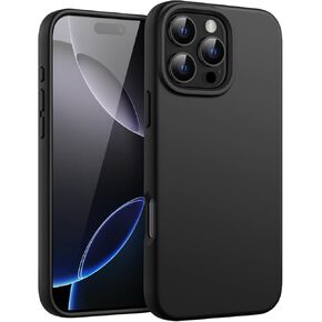 JETech Liquid Silicone Case for iPhone 16 Pro 6.3-Inch, Silky Soft Touch Full-Body Protective Phone Case, Anti-Scratch Shockproof Cover with Microfiber Lining (Black)