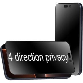 2 Pack 360 Degree Anti-glare Privacy Tempered Glass for iPhone 16 Pro Max Anti-Spy 4 Directions 4 Sides Matte Screen Protector Film 6.9 inch