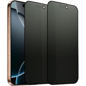 2 Pack Compatible with iPhone 16 Pro Matte Privacy Screen Protector, Anti-spy Anti-glare Eye Protection Tempered Glass Film 6.3 Inches, Smooth & Sensitive Touch