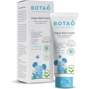 BOTAO Baby's Natural Diaper Cream | Organic Diaper Cream EWG Verified | Naturally Soothes Irritated Baby Rashes | Baby zinc Ointment Natural | For Sensitive Skin with Aloe Vera & Calendula, 2.5Oz