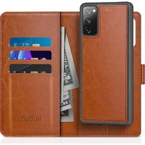 2-in-1 Detachable for Samsung Galaxy S20 FE Wallet case with Credit Card Holder【RFID Blocking】,Flip Folio Book PU Leather Protective Cover Women Men for Samsung S20 FE Phone case Light Brown