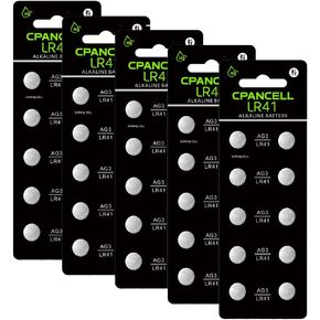 50 Pack LR41 Batteries, AG3 L736 392 384 192 Premium Alkaline Battery 1.5V Button Coin Cell Batteries
