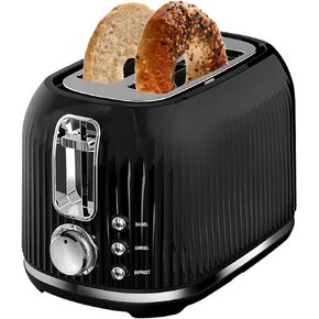2 Slice Toaster with Extra Wide Slots & Removable Crumb Tray - 6 Browning Options, High Lift, Auto Shut Off & Frozen Function, Toast Fruit Bread, Bagel & Waffle, Red