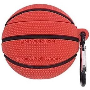 Silicone Case for Airpods Pro, Cute Funny Cool Basketball Football Protective Rubber Cover Skin with Anti-Lost Keychain (Basketball)