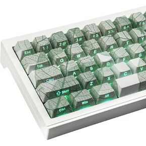 Hyekit PBT Keycaps - Side Printed Keycap Set, 136 Keys Leaves Keycaps, Double Shot Shine Through Custom Keycaps, Cherry Profile Keyboard Keycap for Cherry Gateron MX Switches Keyboard