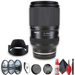 Tamron 28-300mm f/4-7.1 Di III VC VXD Lightweight Lens for (Sony E) Mirrorless Cameras (A074) + Filter Kit + Cap Keeper + Cleaning Kit