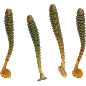 VBESTLIFE 50PCS 5cm Fishing Lures, Soft Plastic T Tail Grub Worm Baits Fish Tackle Accessory for Bass Salmon Trout