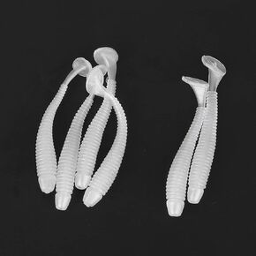 VBESTLIFE 50PCS 5cm Fishing Lures, Soft Plastic T Tail Grub Worm Baits Fish Tackle Accessory for Bass Salmon Trout