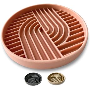 Beige Silicone Slow Feeder Bowl for Pets