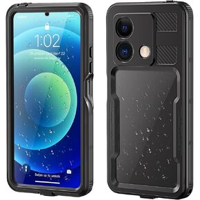 for Xiaomi Redmi Note 13 Pro 5G(Not 4G) IP68 Waterproof Case Full-Body Sealed Slim Snowproof Shockproof Dustproof Underwater TPU PC Hybrid Outdoor Transparent Cover with Hand Strap