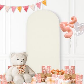 Wedding Arch Cover Beige 6.6ft Spandex Fitted Wedding Arch Stand Cover Dome Chiarella Backdrop Cover for Birthday Party Wedding Ceremony Banquet Decoration(Beige 6.6FT)