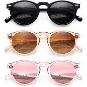 Retro Polarized Sunglasses for Women Vintage Style Small Round Sun Glasses UV Protection