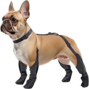 NAMSAN Dog Boots Suspenders Adjustable Doggy Rain Boots Outdoor Dog Shoes Paw Protectors Anti-Slip Waterproof Puppy Suspender Boots Summer Hot Pavement/Winter Walking Hiking, Medium
