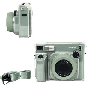 Clear Protective Case for Fujifilm Instax Wide 400,Carrying Case Bag for Instax Wide 400 for instax wide400 Camera case PC Cover with Strap Full Cover Ultra Clear