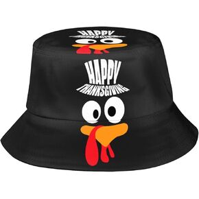 Thanksgiving Turkey Bucket Hat for Men Women, Fashion Unisex Print Funny Bucket Hat