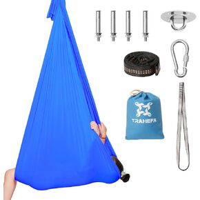 Sensory Swing Holds up to 220lbs Indoor & Outdoor Using Cuddle Swing Tree Hammock with Hanger Kit Has Calming Effect with Special Needs (Pink)