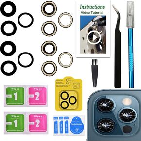 LEAFE for iPhone 12 Pro Max Camera Lens Replacement,2 Pack OEM Original Rear Camera Glass Lens Replacement for iPhone 12 Pro Max 6.7 Inch with Repair Tools