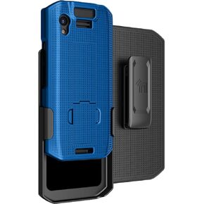 Case with Clip for Zebra TC21 TC26 Mobile Computer Scanner, Nakedcellphone Slim Hard Shell Cover with Kickstand and [Rotating/Ratchet] Belt Hip Holster Combo - Bright Orange