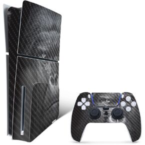 MightySkins Carbon Fiber Skin for PS5 Playstation 5 Slim Disc Edition Bundle - Mono Gorilla Protective, Durable Textured Carbon Fiber Finish Easy to Apply Made in The USA