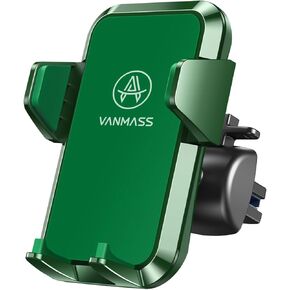 VANMASS Upgraded Car Vent Phone Mount [Patent Gap-Adjustable Clip] Car Phone Holder Vent Sturdiest Shockproof Universal Mobile Handsfree Cradle for iPhone 15 14 13 Samsung (Green Cradle & Black Clip) in Kuwait