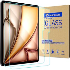 ArmorSuit 2 Pack for iPad Air 13 Inch (2024) Screen Protector Tempered Glass HD Clear Face ID, Apple Pencil Compatible 9H+ Glass [w/Alignment Frame]