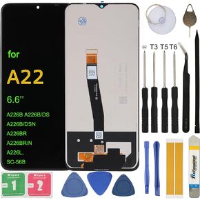 TFT LCD Screen Replacement for Samsung Galaxy A22 5G SM-A226B SM-A226B/DSN A226BR 6.6'' Assembly LCD Display Touch Screen Digitizer with Repair Tools