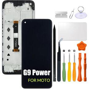 Replacement for Motorola Moto G9 Power LCD Screen with Frame for Moto XT2091-3 XT2091-4 LCD Display Touch Screen Digitizer Assembly with Repair kit