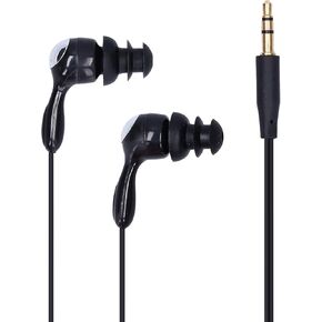 PUSOKEI Short Cord Waterproof Headphone, IP68 Waterproof Shortline in-Ear Tree Earplugs Waterproof Earphone Suitable Fit for Swimming Surfing Running(Black)