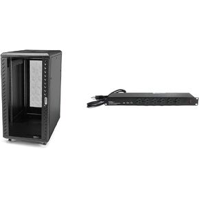 StarTech.com 4-Post 25U Server Rack Cabinet, 19" Data Rack Cabinet for IT / Network Equipment, with Adjustable Mounting Rails
