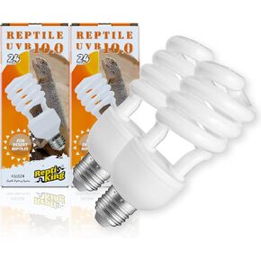 UVB Reptile Light, 2-Pack UVB5.0 24W Bulbs, UVA UVB Reptile Light Bulb Lamp for Chameleon,Turtle,Gecko,Lizard, UV Bulbs for Tropical Reptiles