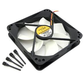 Nexus Real Silent 120mm Fan with Anti-Vibration Fan Mounts (Black and White)