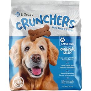 Blue Seal EnTrust CRUNCHERS Dog Treats for Dogs | Premium Ingredients | Treat Size Large| Original Recipe | 3.5 Pound Bag