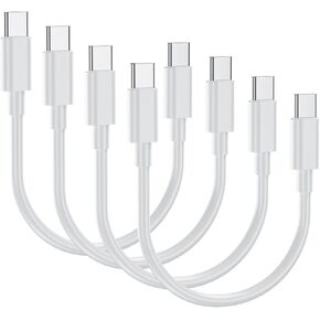 كابل USB C قصير إلى USB C [4 حزم 1 قدم] شاحن سلك شحن سريع 60 وات من النوع C كابل شاحن USB-C قصير لهاتف iPhone 15 15 Plus/15 Pro Max وMacBook Pro وiPad Pro Air 4 وGalaxy S23+ S22 S21 Ultra-White in Kuwait